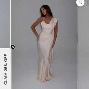 Leah Celine Corset Drape Satin Gown